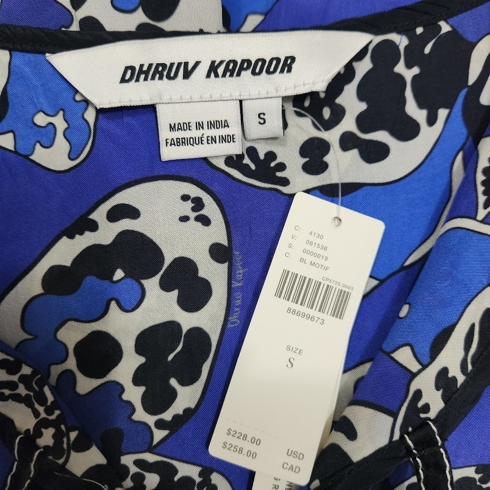 Anthropologie Dhruv Kapoor long-sleeve printed babydoll mini dress - Picture 7 of 9